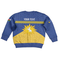 Personalized Merionethshire Wales Kid Ugly Christmas Sweater Celtic Sun and Goat Design - Wonder Print Shop