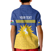 Personalized Merionethshire Wales Kid Polo Shirt Celtic Sun and Goat Design - Wonder Print Shop