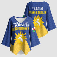 Personalized Merionethshire Wales Kimono Sleeve Blouse Celtic Sun and Goat Design - Wonder Print Shop