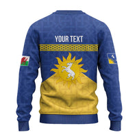 Personalized Merionethshire Wales Ugly Christmas Sweater Celtic Sun and Goat Design - Wonder Print Shop