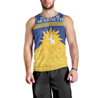 Personalized Merionethshire Wales Men Tank Top Celtic Sun and Goat Design - Wonder Print Shop