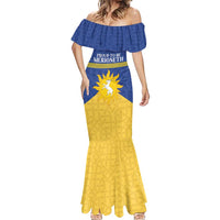 Personalized Merionethshire Wales Mermaid Dress Celtic Sun and Goat Design - Wonder Print Shop