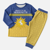 Personalized Merionethshire Wales Christmas Pajama Set Celtic Sun and Goat Design - Wonder Print Shop