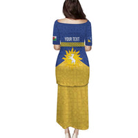 Personalized Merionethshire Wales Puletasi Celtic Sun and Goat Design - Wonder Print Shop