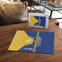 Personalized Merionethshire Wales Puzzle Celtic Sun and Goat Design - Wonder Print Shop