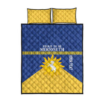 Personalized Merionethshire Wales Quilt Bed Set Celtic Sun and Goat Design - Wonder Print Shop
