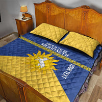 Personalized Merionethshire Wales Quilt Bed Set Celtic Sun and Goat Design - Wonder Print Shop