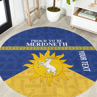 Personalized Merionethshire Wales Round Carpet Celtic Sun and Goat Design - Wonder Print Shop