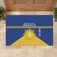 Personalized Merionethshire Wales Rubber Doormat Celtic Sun and Goat Design - Wonder Print Shop