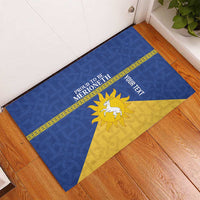 Personalized Merionethshire Wales Rubber Doormat Celtic Sun and Goat Design - Wonder Print Shop