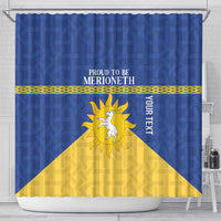 Personalized Merionethshire Wales Shower Curtain Celtic Sun and Goat Design - Wonder Print Shop