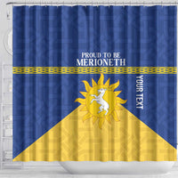 Personalized Merionethshire Wales Shower Curtain Celtic Sun and Goat Design - Wonder Print Shop