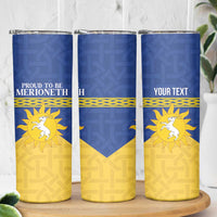 Personalized Merionethshire Wales Skinny Tumbler Celtic Sun and Goat Design - Wonder Print Shop