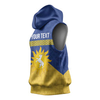 Personalized Merionethshire Wales Sleeveless Hoodie Celtic Sun and Goat Design - Wonder Print Shop