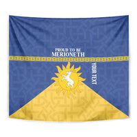 Personalized Merionethshire Wales Tapestry Celtic Sun and Goat Design - Wonder Print Shop