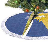 Personalized Merionethshire Wales Tree Skirt Celtic Sun and Goat Design - Wonder Print Shop
