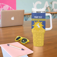 Personalized Merionethshire Wales Tumbler With Handle Celtic Sun and Goat Design - Wonder Print Shop