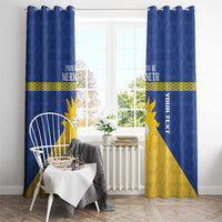 Personalized Merionethshire Wales Window Curtain Celtic Sun and Goat Design - Wonder Print Shop