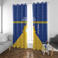 Personalized Merionethshire Wales Window Curtain Celtic Sun and Goat Design - Wonder Print Shop