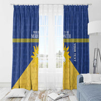 Personalized Merionethshire Wales Window Curtain Celtic Sun and Goat Design - Wonder Print Shop