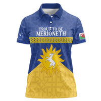 Personalized Merionethshire Wales Women Polo Shirt Celtic Sun and Goat Design - Wonder Print Shop