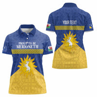 Personalized Merionethshire Wales Women Polo Shirt Celtic Sun and Goat Design - Wonder Print Shop