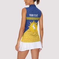 Personalized Merionethshire Wales Women Sleeveless Polo Shirt Celtic Sun and Goat Design - Wonder Print Shop