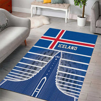Iceland Hallgrimskirkja Church Area Rug Icelandic Flag Design - Wonder Print Shop