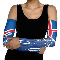 Iceland Hallgrimskirkja Church Arm Sleeves Icelandic Flag Design - Wonder Print Shop