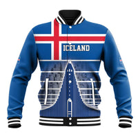 Iceland Hallgrimskirkja Church Baseball Jacket Icelandic Flag Design - Wonder Print Shop