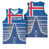 Iceland Hallgrimskirkja Church Basketball Jersey Icelandic Flag Design - Wonder Print Shop