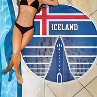 Iceland Hallgrimskirkja Church Beach Blanket Icelandic Flag Design - Wonder Print Shop