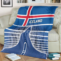 Iceland Hallgrimskirkja Church Blanket Icelandic Flag Design - Wonder Print Shop