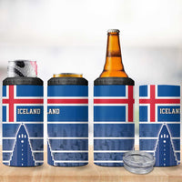 Iceland Hallgrimskirkja Church 4 in 1 Can Cooler Tumbler Icelandic Flag Design - Wonder Print Shop