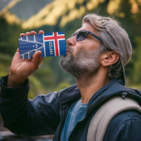 Iceland Hallgrimskirkja Church 4 in 1 Can Cooler Tumbler Icelandic Flag Design - Wonder Print Shop