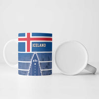 Iceland Hallgrimskirkja Church Ceramic Mug Icelandic Flag Design - Wonder Print Shop