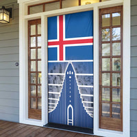 Iceland Hallgrimskirkja Church Door Cover Icelandic Flag Design - Wonder Print Shop