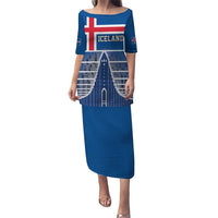 Iceland Hallgrimskirkja Church Family Matching Puletasi and Hawaiian Shirt Icelandic Flag Design - Wonder Print Shop