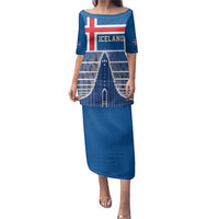 Iceland Hallgrimskirkja Church Family Matching Puletasi and Hawaiian Shirt Icelandic Flag Design - Wonder Print Shop