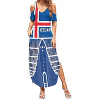 Iceland Hallgrimskirkja Church Family Matching Summer Maxi Dress and Hawaiian Shirt Icelandic Flag Design - Wonder Print Shop