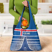 Iceland Hallgrimskirkja Church Grocery Bag Icelandic Flag Design - Wonder Print Shop