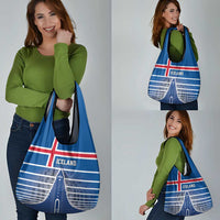 Iceland Hallgrimskirkja Church Grocery Bag Icelandic Flag Design - Wonder Print Shop