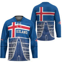 Iceland Hallgrimskirkja Church Hockey Jersey Icelandic Flag Design - Wonder Print Shop