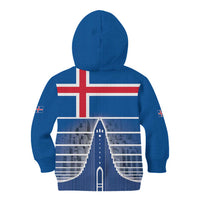 Iceland Hallgrimskirkja Church Kid Hoodie Icelandic Flag Design - Wonder Print Shop