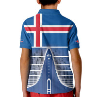 Iceland Hallgrimskirkja Church Kid Polo Shirt Icelandic Flag Design - Wonder Print Shop