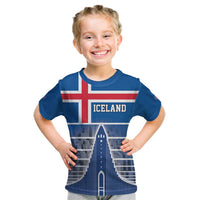 Iceland Hallgrimskirkja Church Kid T Shirt Icelandic Flag Design - Wonder Print Shop
