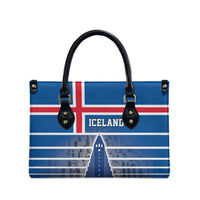 Iceland Hallgrimskirkja Church Leather Bag Icelandic Flag Design - Wonder Print Shop
