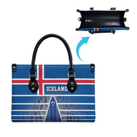 Iceland Hallgrimskirkja Church Leather Bag Icelandic Flag Design - Wonder Print Shop
