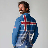 Iceland Hallgrimskirkja Church Long Sleeve Polo Shirt Icelandic Flag Design - Wonder Print Shop