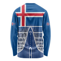 Iceland Hallgrimskirkja Church Long Sleeve Shirt Icelandic Flag Design - Wonder Print Shop